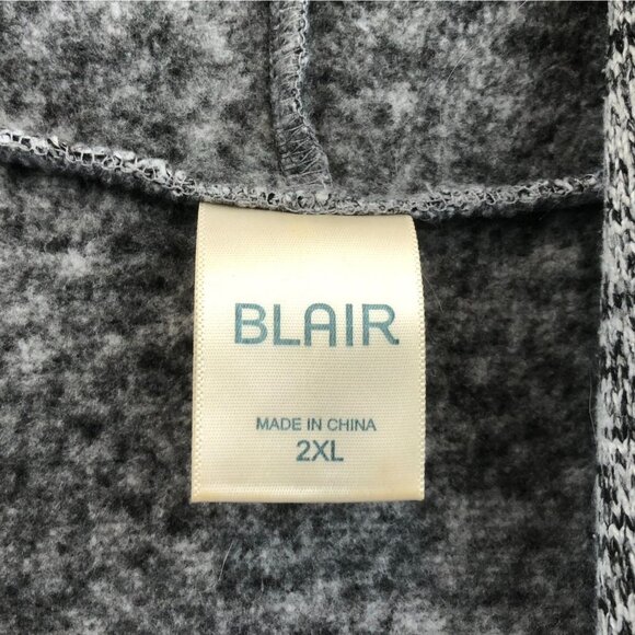 Blair Womens Cardigan Sweater 2XL Heather Gray Open Front Knit Cozy Casual - Picture 3 of 12